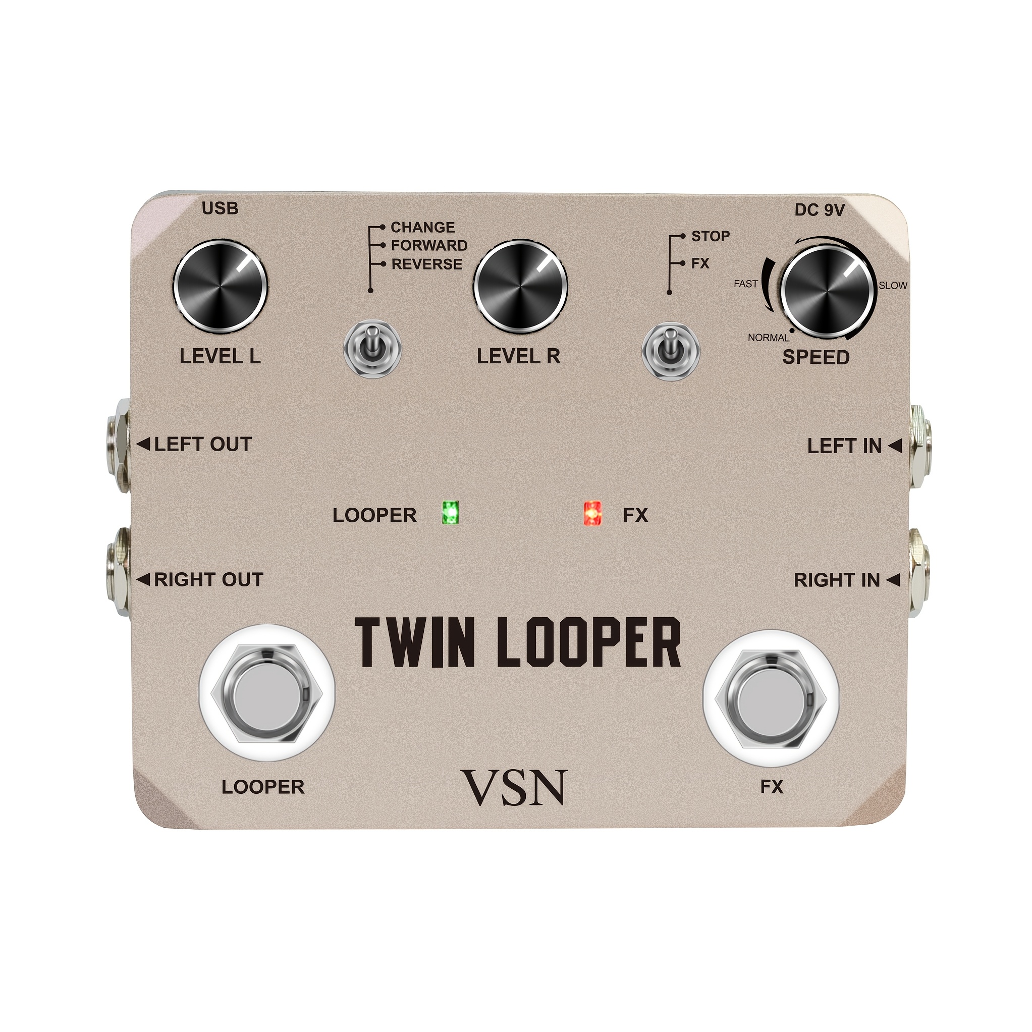Image of Pedal, Stereo Guitar Loop Pedals, Guitar Effect Pedal 11 Types Of Play With 10 Minutes Loop Time, 44.1khz/24bit Guitar Effects Pedal, Note That Supply Is Not Included
