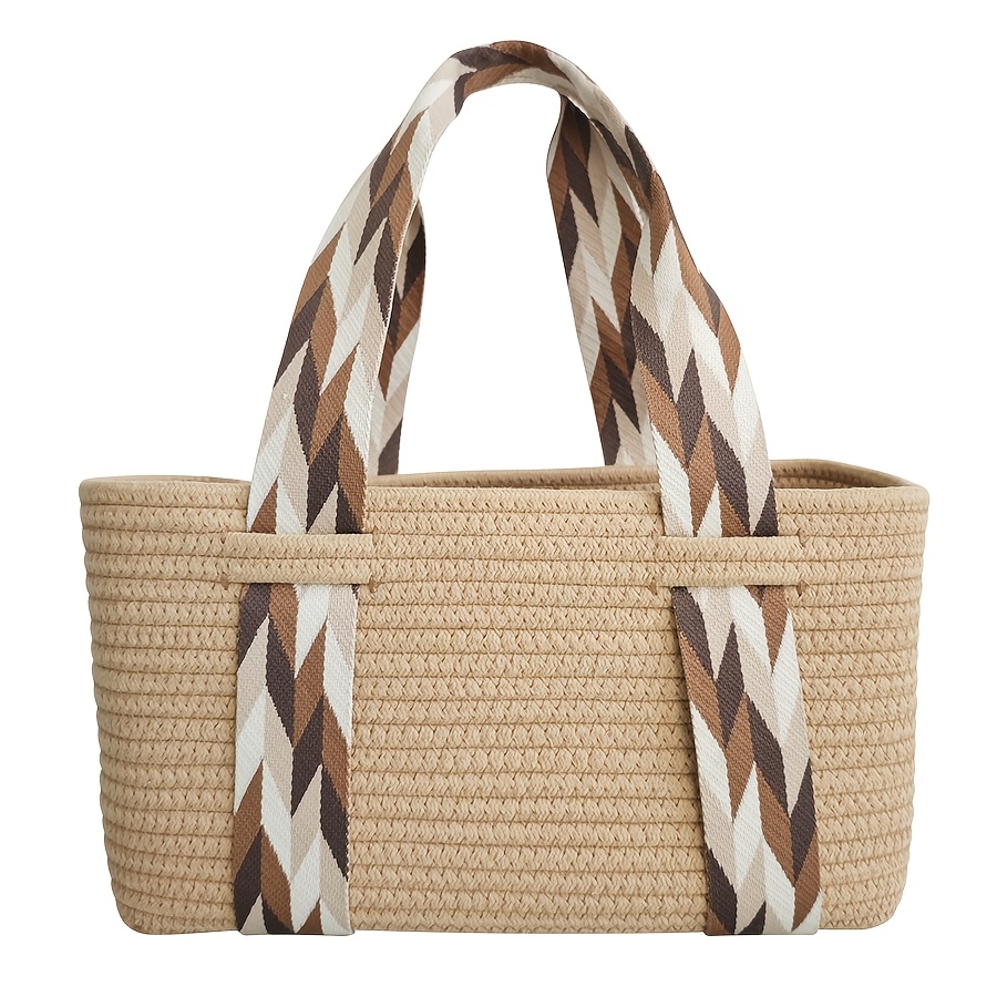 Vacation Large Capacity Woven Handbag Handmade Grass Bag Picnic Vacation Basket