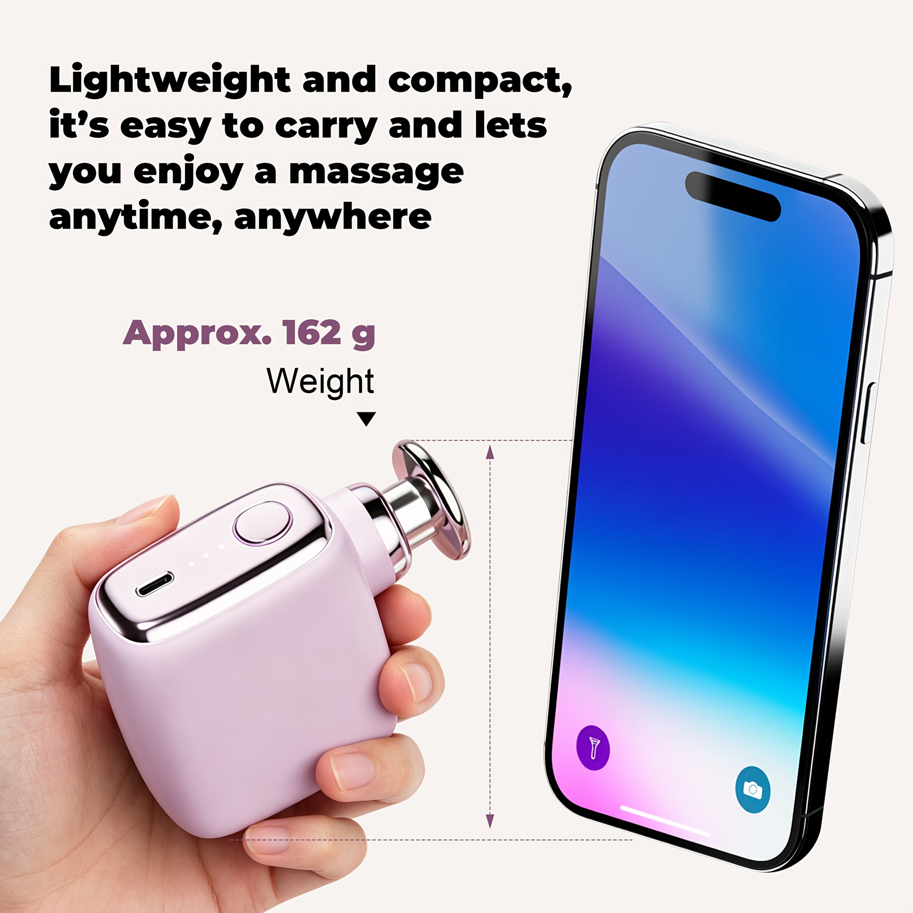 usb rechargeable pocket size percussion massage gun   3 silicone replacement heads multi   auto shut off   operation shoulder neck back and leg massager portable and convenient for on the go relaxation details 6