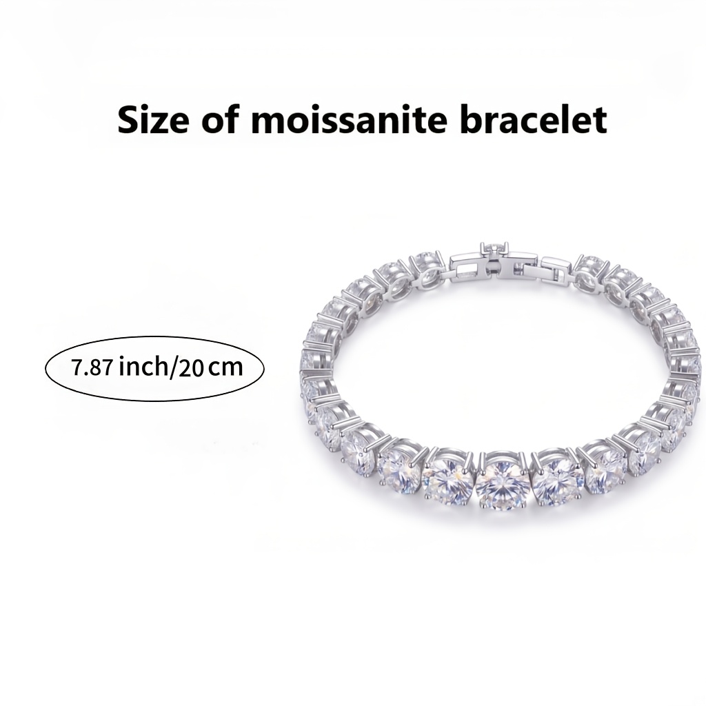 Image of Men And Women Moissanite 925 Silver Round Hip-hop Light Luxury Banquet Daily Versatile Additions For Girlfriends, , And Girlfriends As Gifts