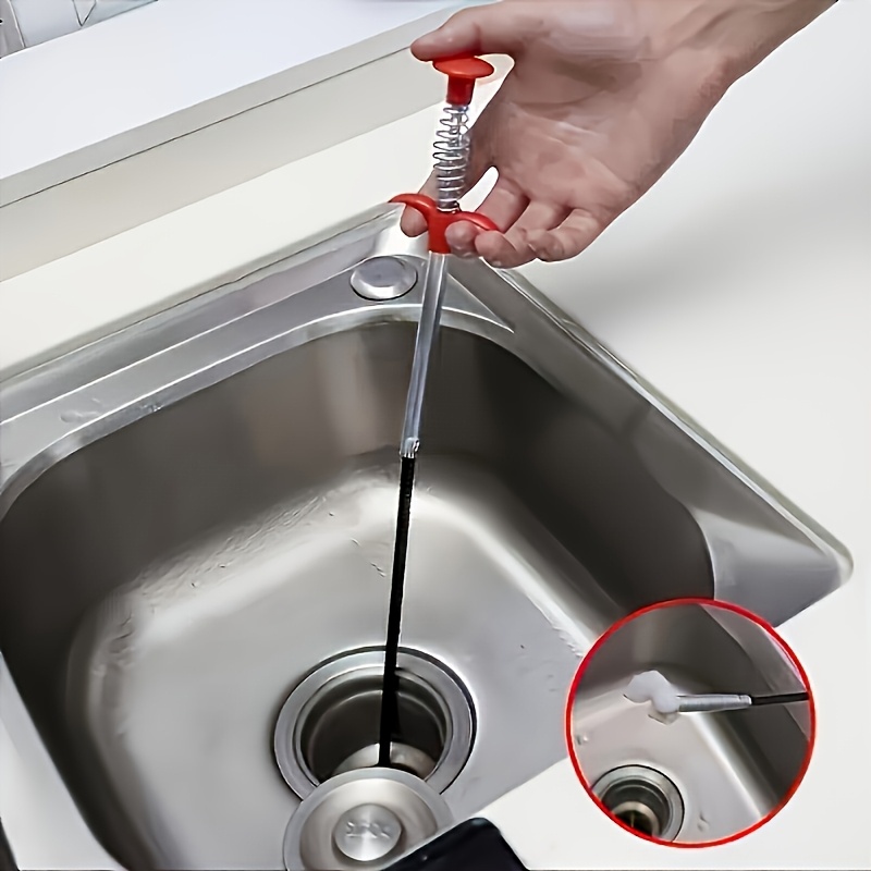1 pieza Desatascador de inodoro tipo serpiente, herramienta de garra para desagüe de inodoro doméstico con 4 garras, serpiente para tuberías, agarrador de desagüe flexible de mano, recogedor de escombros para recoger basura, removedor de obstrucciones de desagüe de fregadero para fregaderos