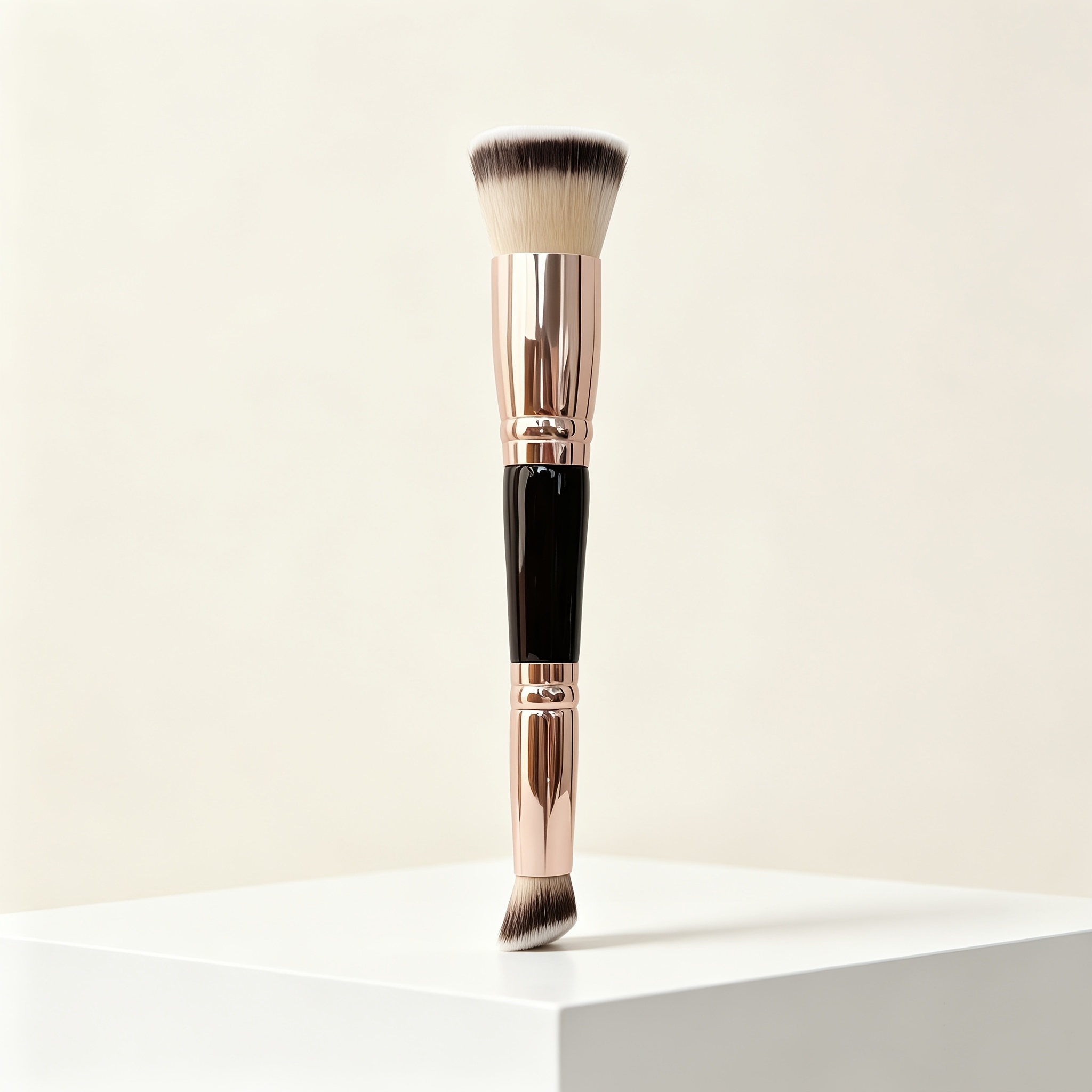 TEMU Pennello da trucco 2 in 1 a estremit� per fondotinta e correttore con setole morbide, senza sprechi di prodotto, pennello per base trucco