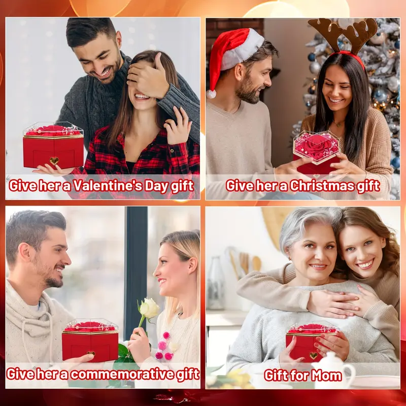 1pc eternal rose necklace jewelry gift box for mom ideal for mothers day birthday anniversary for sister daughter grandma girlfriend friends graduation christmas thanksgiving valentines day details 1