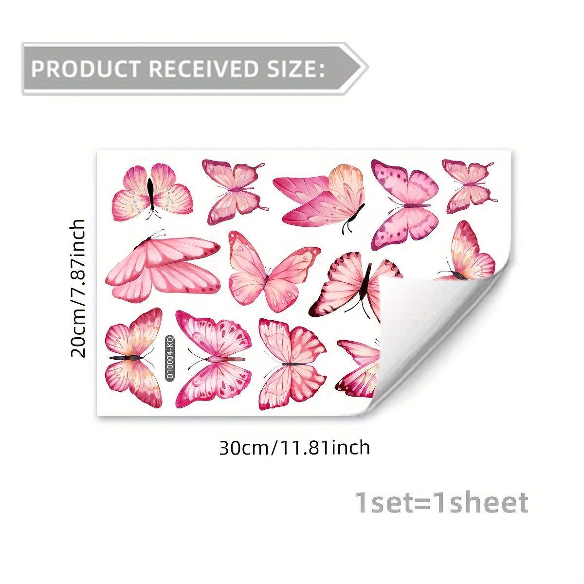 Chic Pink Window Cling - 20x30cm, Double-sided Printed Decorative Glass Sticker For Bedroom & Balcony, Reusable Pvc Electrostatic Film