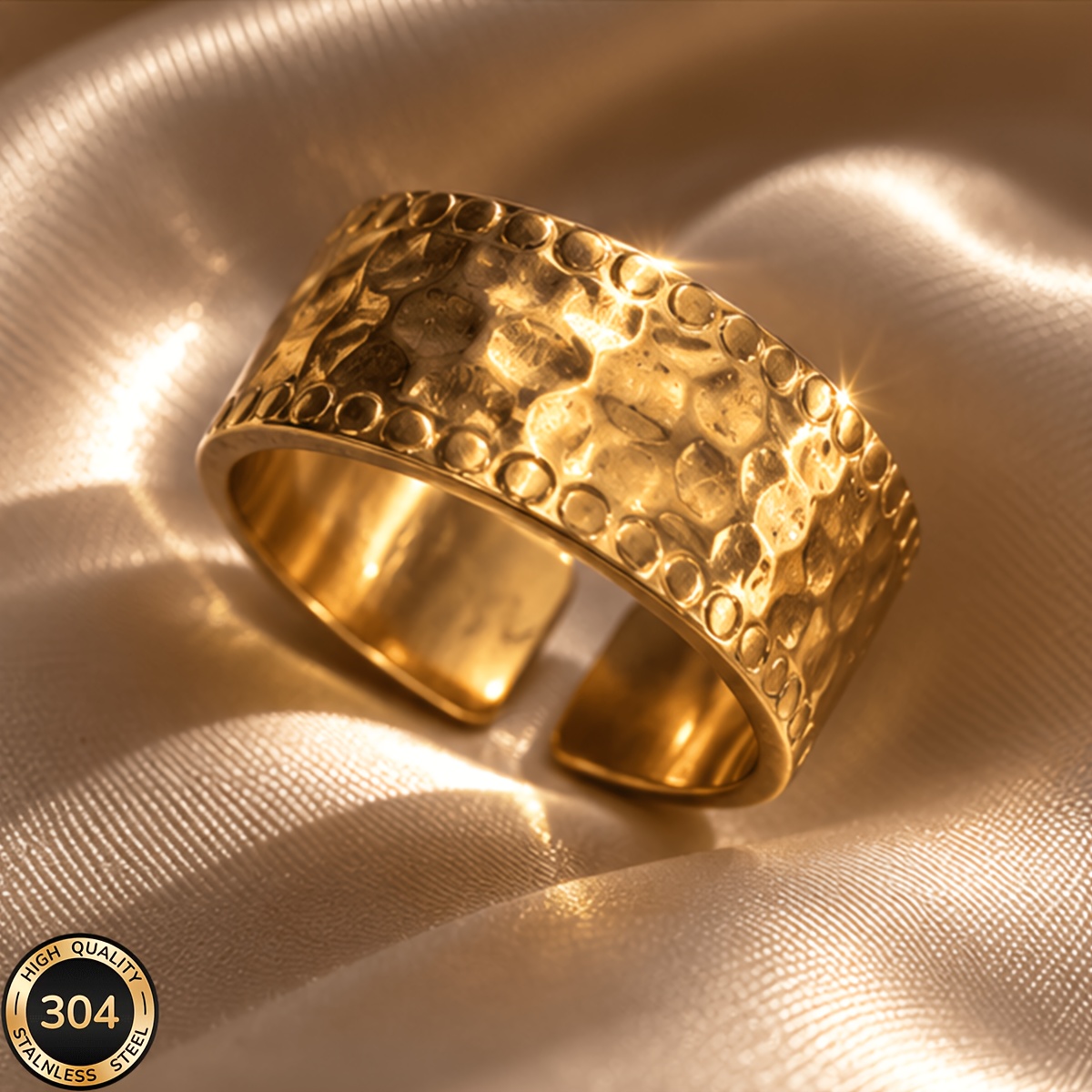 TEMU 18k Golden Plated High-quality 304 Stainless Steel Fashionable Easy Individual , Exquisite And Compact, Classic Versatile, Beach Vacation Women'
