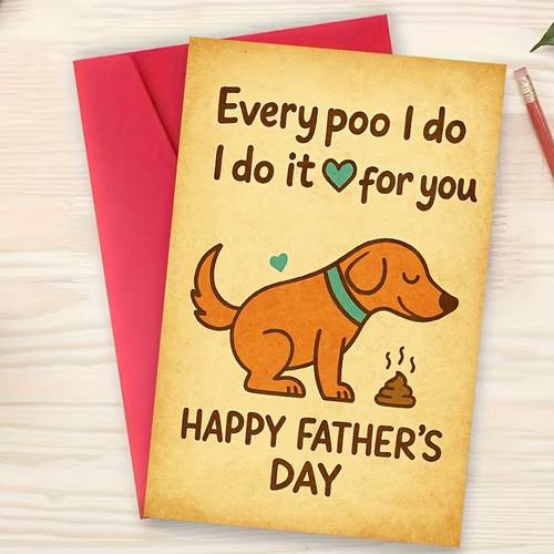 fathers day card for dog lovers humor greeting gift for dog dad fathers love with envelope greeting card