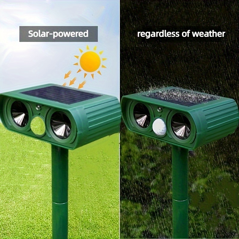 2024 Solar Ultrasonic Animal Repeller Dog Repellent Outdoor - Temu