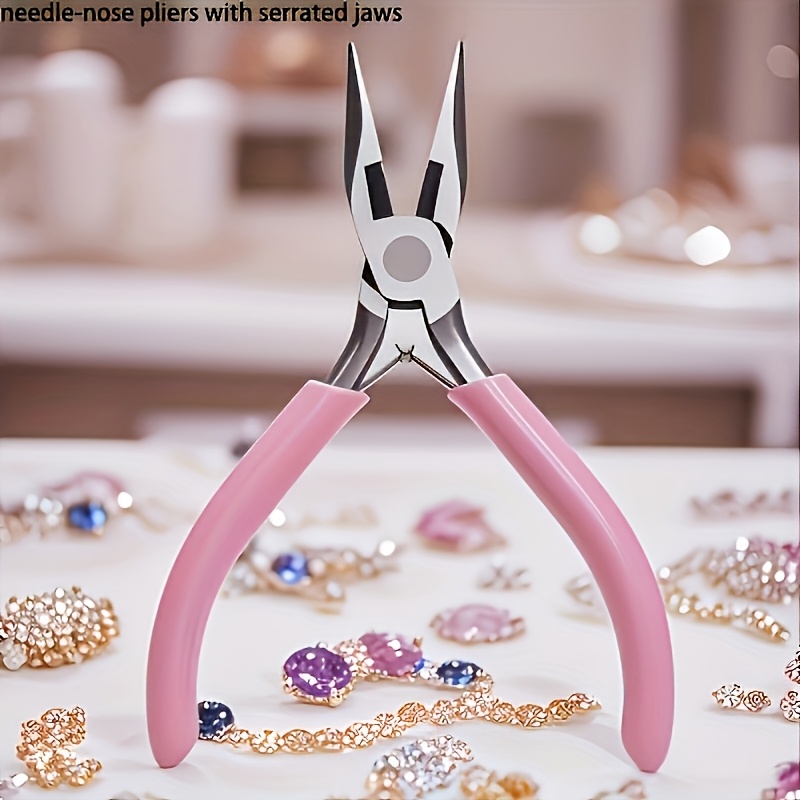 1pc Heavy-duty Jewelry Making Pliers With Serrated Teeth - Professional Jewelry Crafting Tools For Precise Jewelry Making, Beads, Chains
