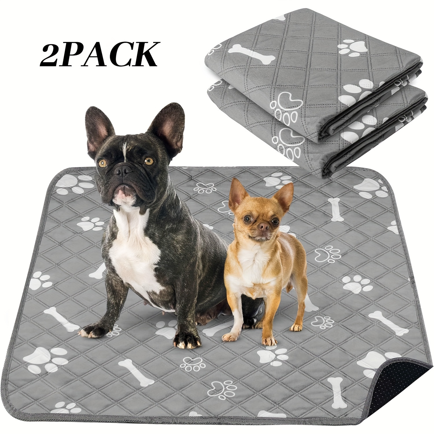 

2 Pack Washable Pee Pads For Dogs, 36'' X 41" Reusable Puppy Pads With Super Absorbent, Large With Waterproof Bottom For Pet Training, Housebreaking And Incontinence