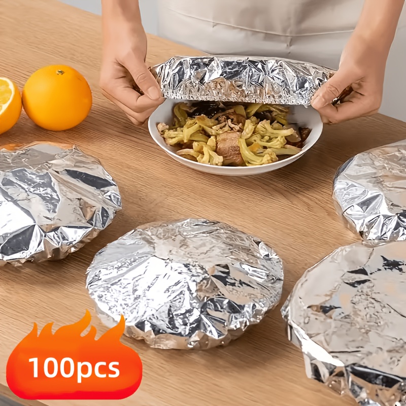 TEMU 100 piezas de cubierta aislante reutilizable de papel de aluminio de grado alimenticio - Cubierta de papel de aluminio, cubierta aislante de