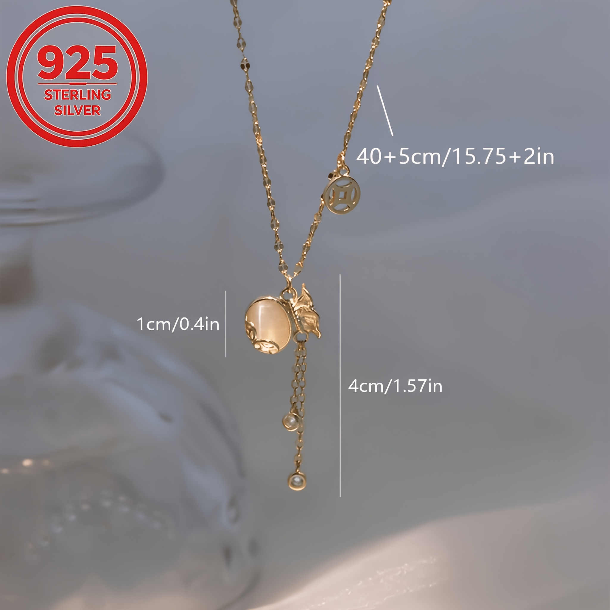 Women's 925 Silver Low-Allergy Tassel Necklace, Light Luxury Gift