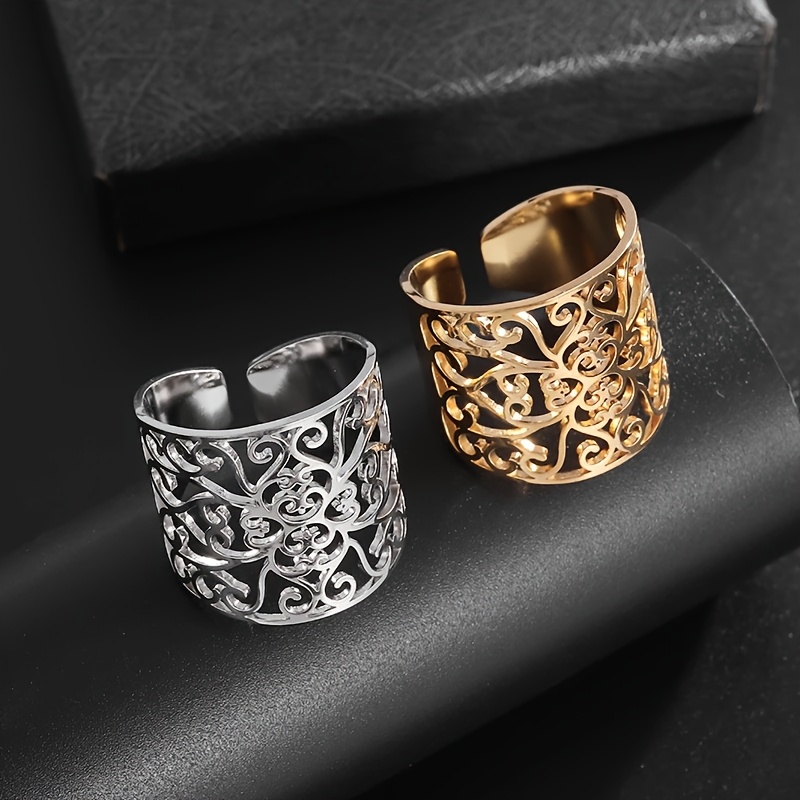 Women's Heart Flower Stainless Steel Ring