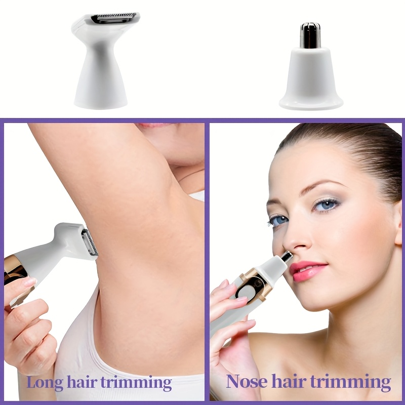 5 in 1 womens electric shaver usb rechargeable bikini and eyebrow trimmer leg hair remover nose hair remover multifunctional beauty set 5 in 1 womens shaver personal care device perfect gift for friends Product details 7