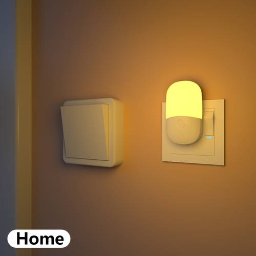 plug in led night light with light control 3 level dimmable 2700k warm white dawn automatic sensor for bedroom hallway living room home wall decor matte white