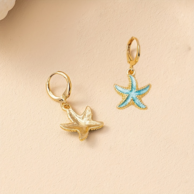 Starfish Dangle Earrings Ocean Vacation Style Holiday Jewelry