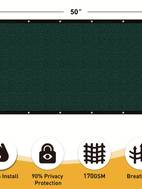 6x50ft privacy screen fence heavy duty fencing shade cover 170gsm 90 blockage mesh shade net for wall garden yard backyard 6 ft x 50 ft dark green
