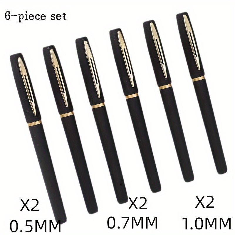 TEMU 6-pack -drying Pens, , Large , 1.0/0.7/0.5mm, Pen Set For Calligraphy And Writing Tools