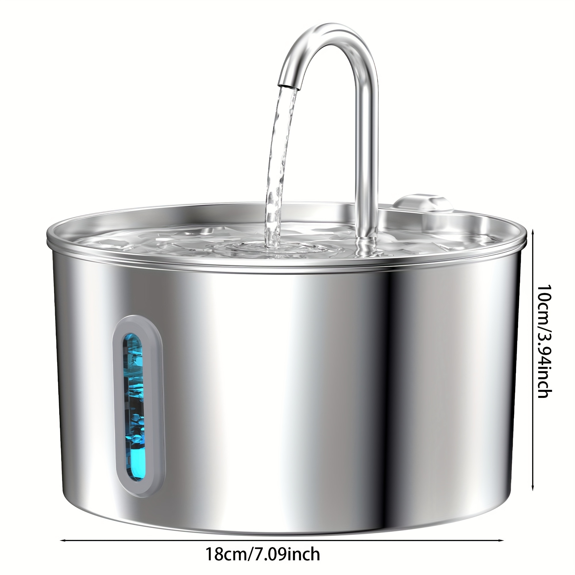 Stainless Steel Cat Water Fountain with Automatic Sprinkler