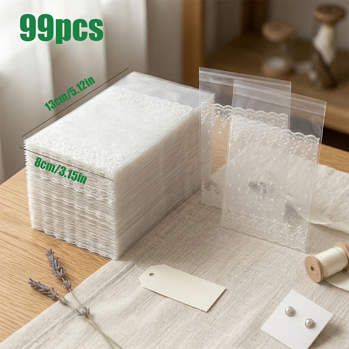 TEMU Regalo /Lui 99 pezzi Sacchetti regalo autoadesivi in , Eleganti sacchetti trasparenti in stile INS per postcard con motivi e sigillanti, Adatti