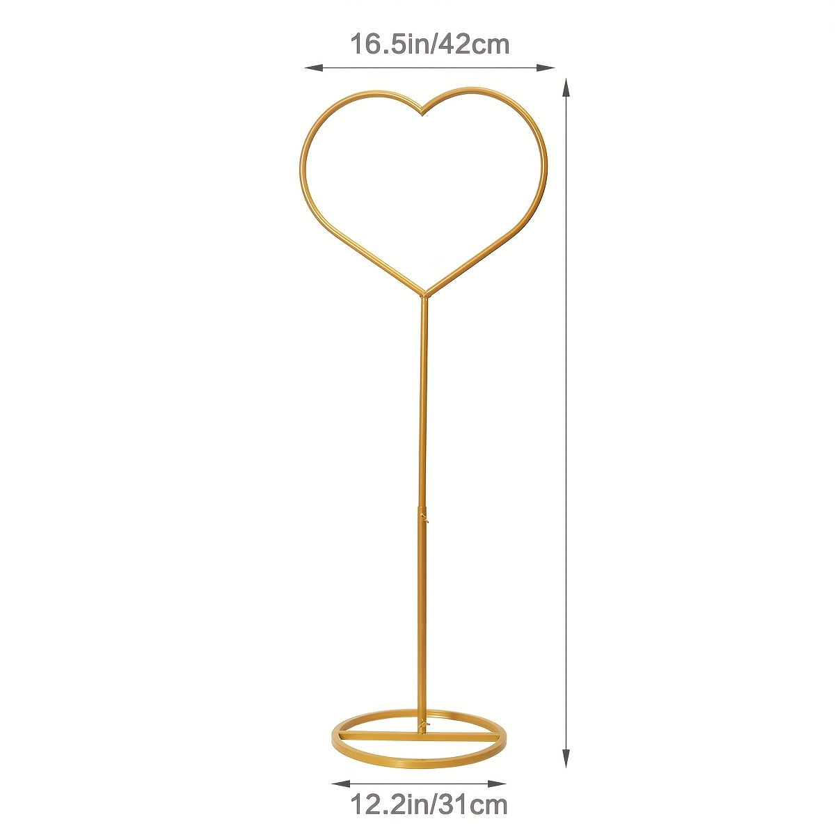 Image of A 45-inch Tall Heart-shaped Metal Balloon Flower Stand Suitable For Birthdays, Mother's Day, Weddings, And Valentine's Day Decorations, Featuring Adjustable Height