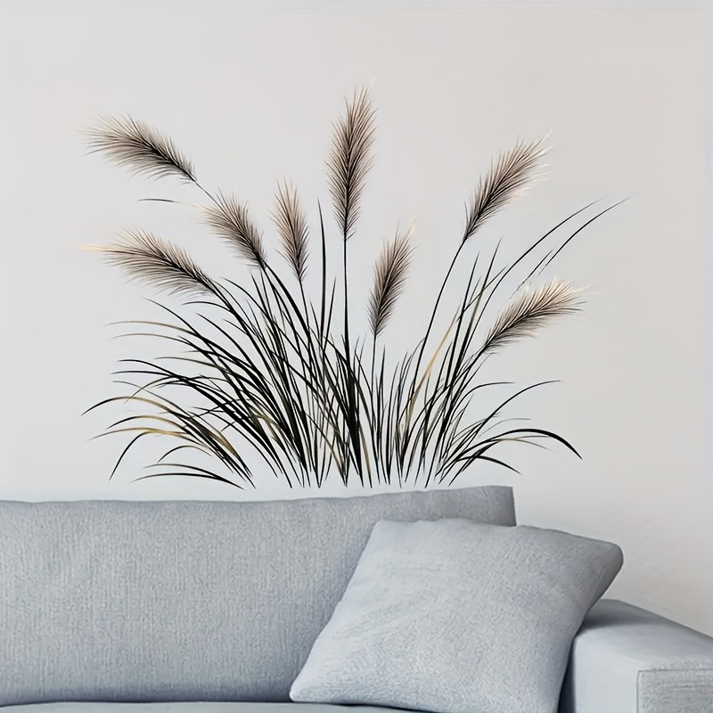 Image of Minimalist Reed Wall Sticker, Suitable For Hotels B&bs Offices Bedrooms Living Rooms Dining Rooms Removable Decoration With Vinyl