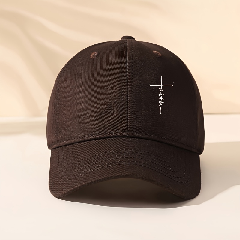 men women breathable washed baseball cap cross embroidery - Temu