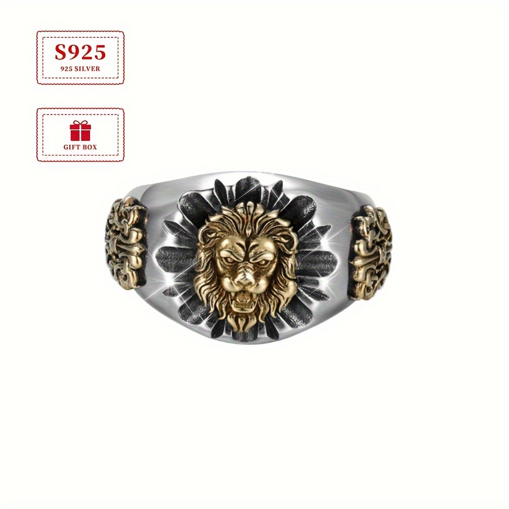 TEMU (1pc) 925 Sterling Silvery Retro Ring, Suitable For Daily Matching (about 10g), Hand Accessory Pairing, Fashion Finger Adornment, Mens Fashion