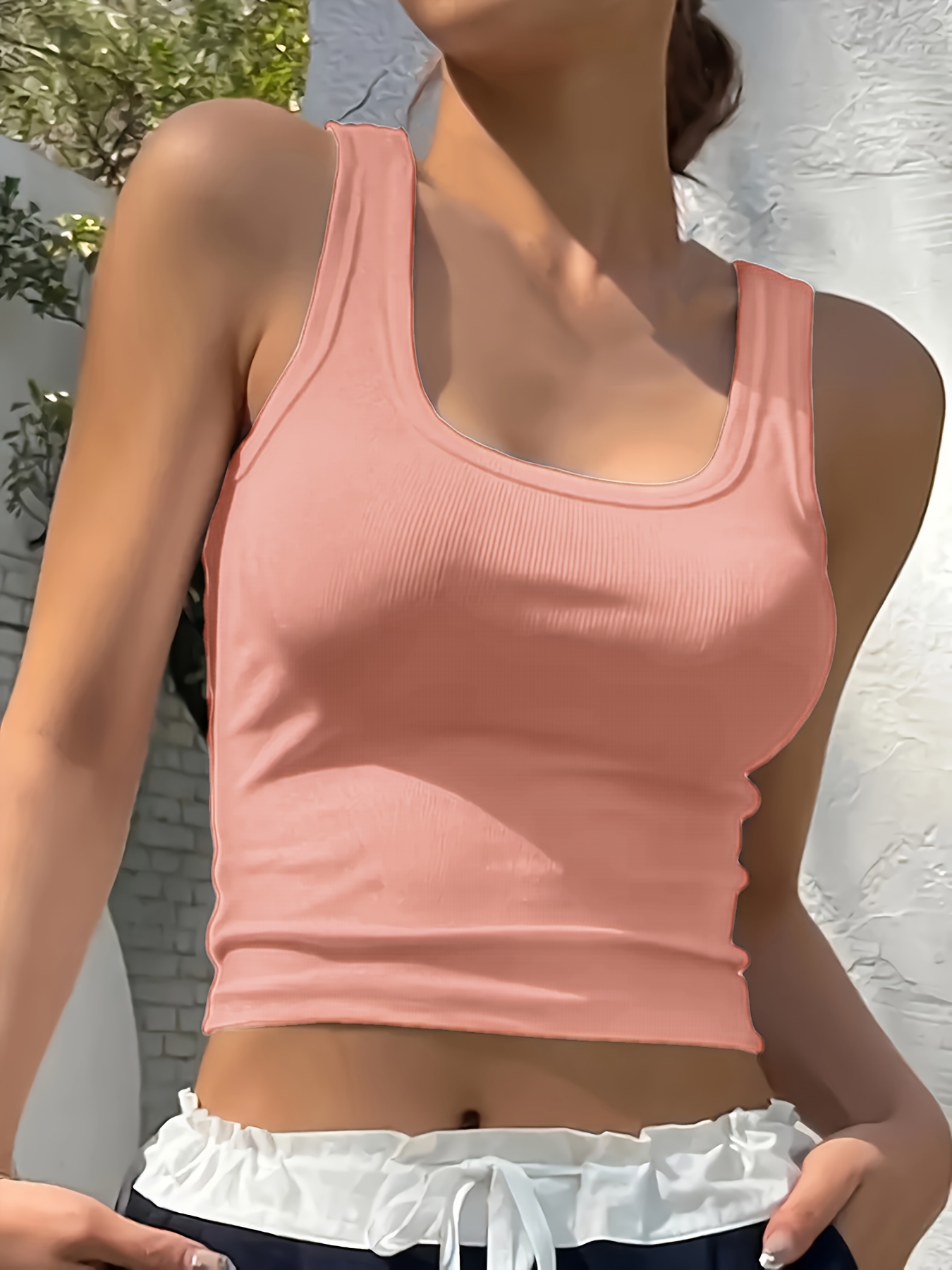 Y2k Clothes Canottiera corta estiva da donna senza maniche aperta