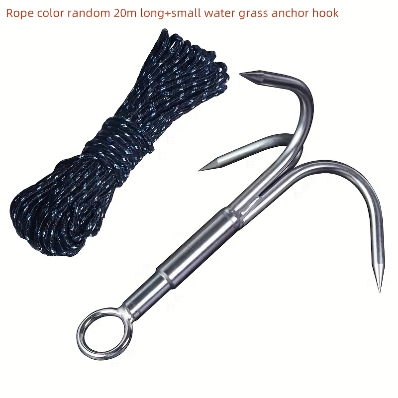 

2pcs 1 Hook, With 787.4-inch Rope - Multi-functional , For Salvage, Cleaning Water Grass And Outdoor Fishing