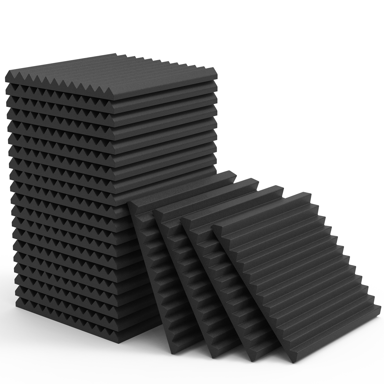 24pcs acoustic foam panels soundproofing foam panels high density material suitable for recording   karaoke venues or bedrooms to   noise  