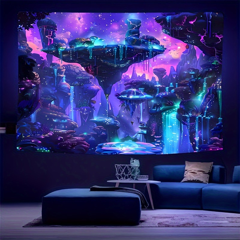 

1-piece Glow-in-the-dark Tapestry - Fantasy Bedroom Decor - No Electricity Required - Horizontal Weave - Polyester Cover