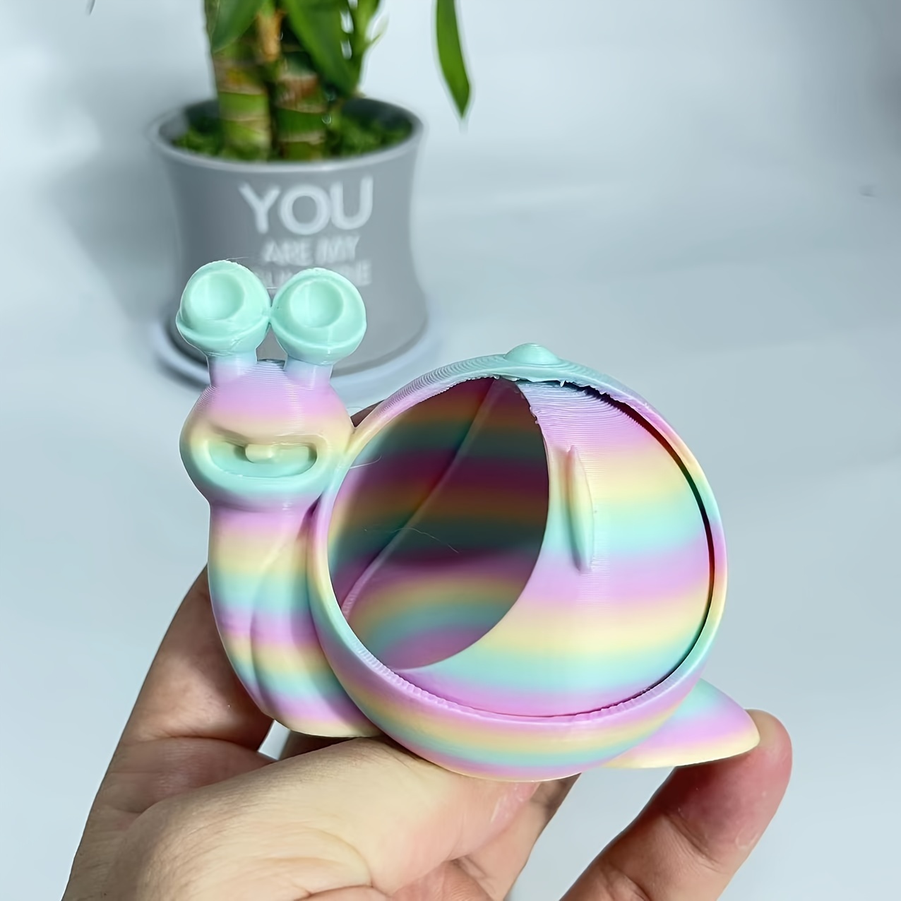 

Rainbow 3d Printed Snail Decorations: , Christmas, Or Any Room, Desk, Or Car - Plastic Toys