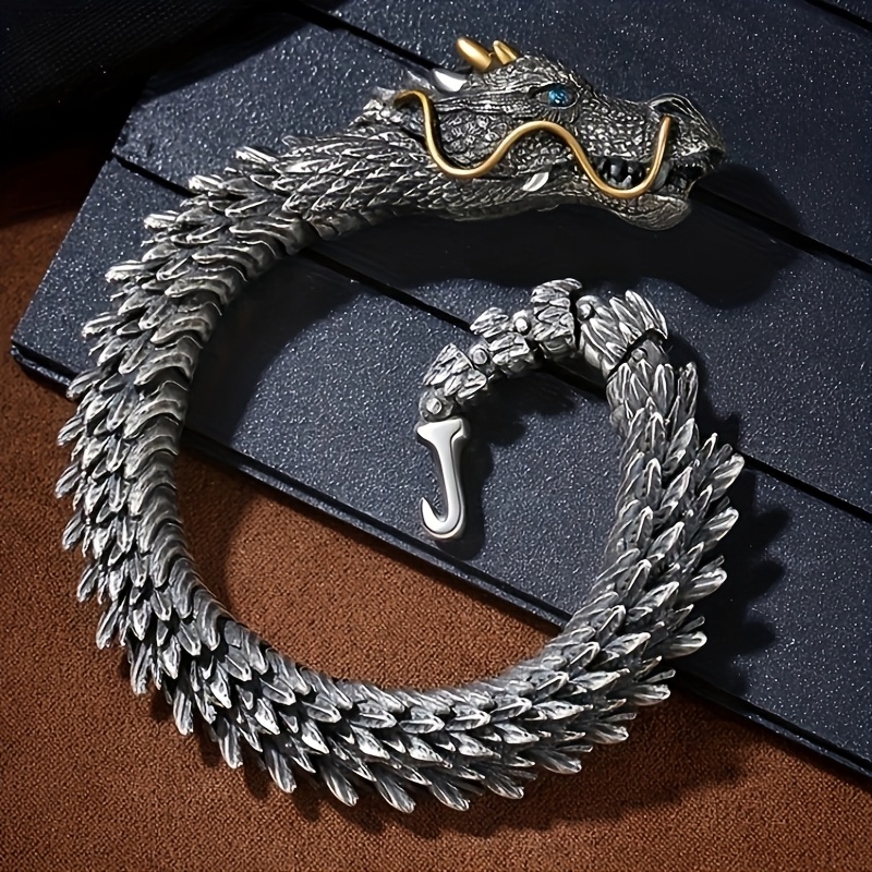 pulsera de   vintage para hombres - diseño   de cabeza de   dorado y plateado, aleación de cobre, ideal para uso   o regalo, decoración de   0