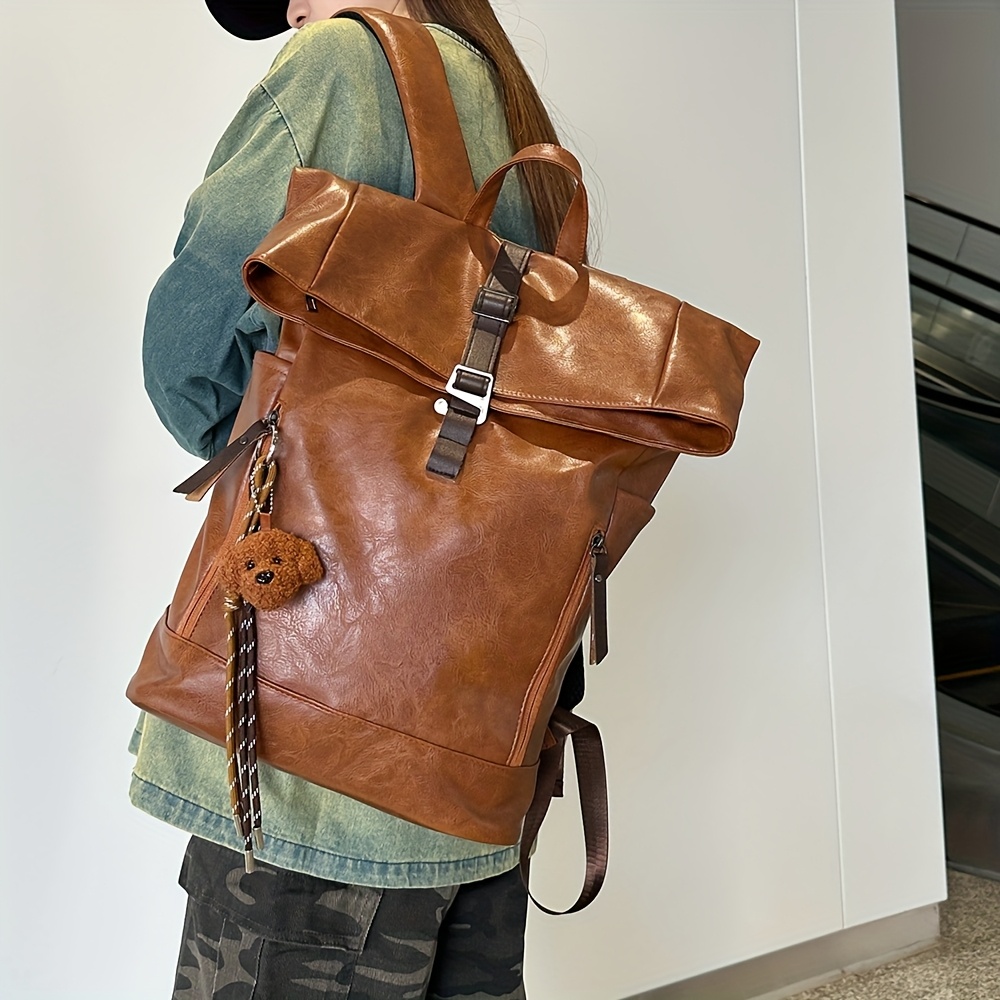 

Leather Backpack - Large Capacity, Adjustable Straps For Business & Travel, Laptop Compartment, Zip Closure