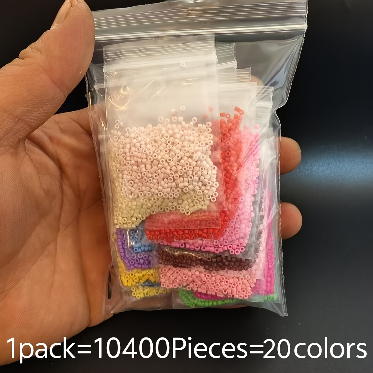 TEMU 10400 pièces de perles de verre 1,6 mm 20 couleurs effet peinture à l'huile vintage, résistantes à la décoloration, pour bijoux DIY, couture et
