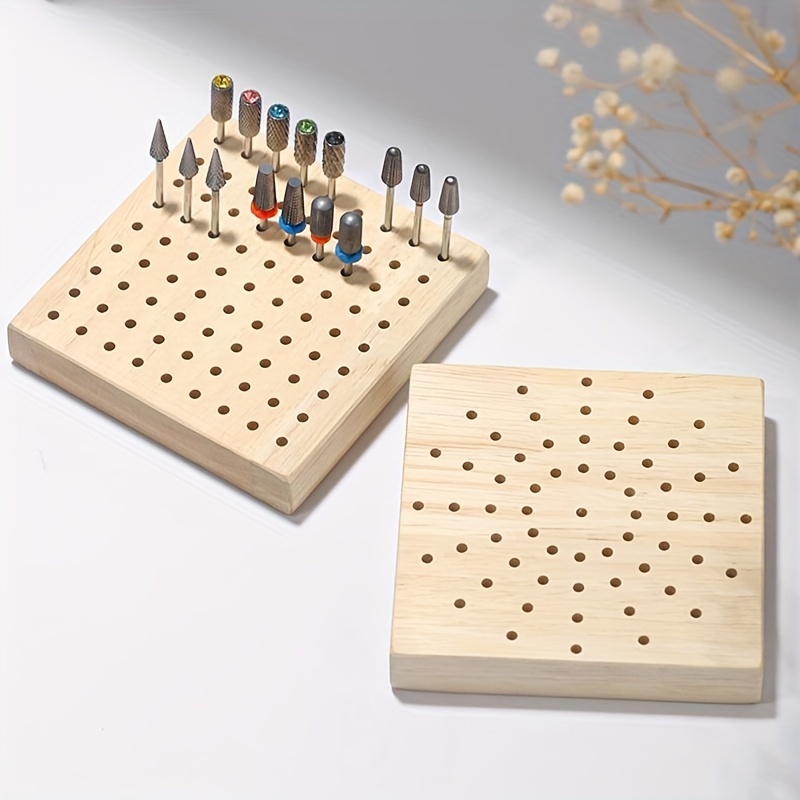 

Porte-embouts en Bois pour Perceuse à Ongles - Organisateur Multi-Trous pour Outils de Manucure & Pédicure, Idéal pour l' en Salon