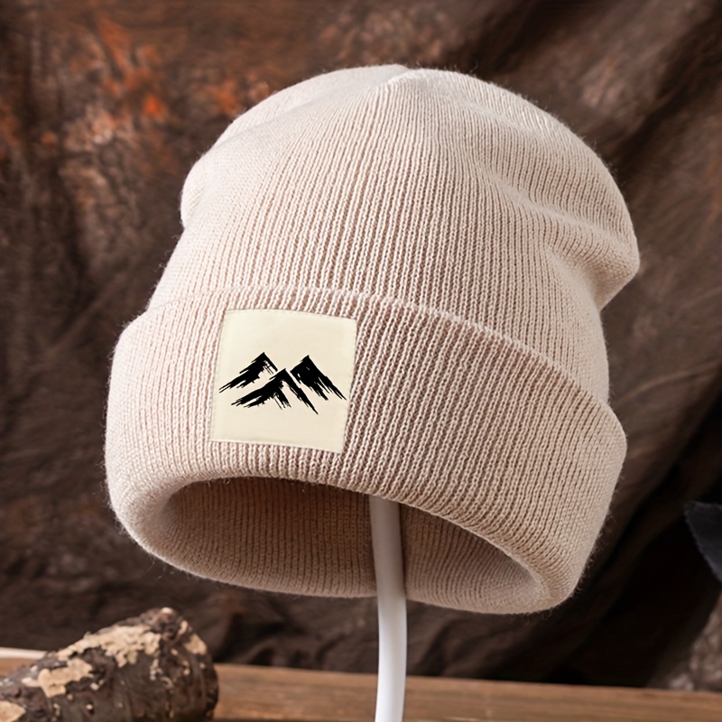 E-shop Modische „“ Strickmütze mit Mode-Stoffetikett, eine -Hip-Hop-Beanie ohne Schirm, eine Unisex-warme Winter-Strickmütze für Partys Festivals, eine