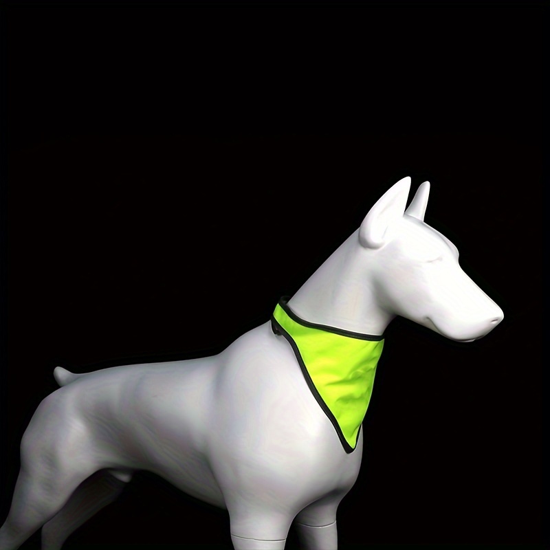 1pcs Vibrant Pet Bandana - Reflective Scarf Neckerchief With Press - 100% Polyester Woven For Small, Medium, Large Breeds - Versatile Fluorescent Pet For