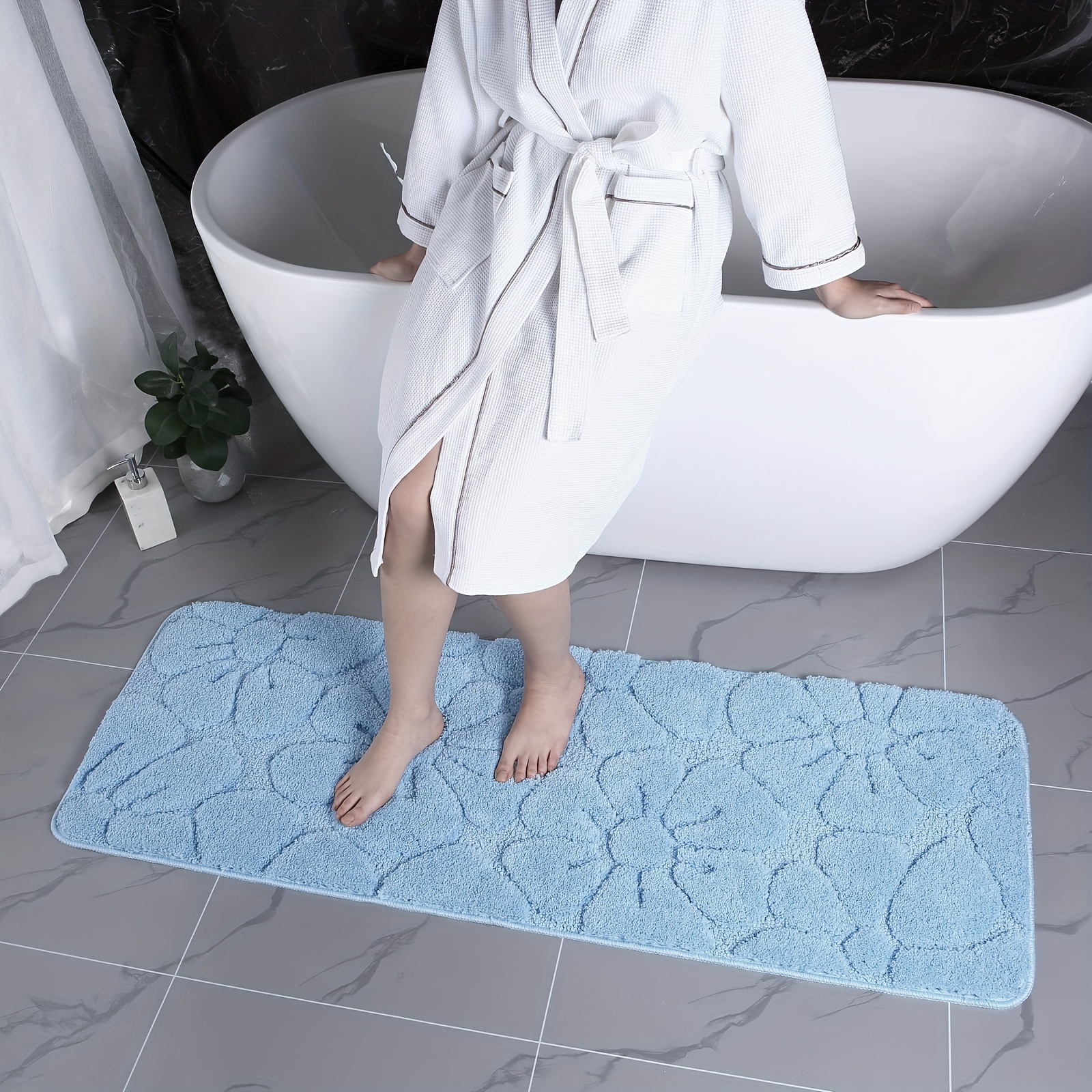 

Vennocci Super Absorbnet Microfiber Bathroom Rugs, Shower Bath Mats For Bathroom Non-slip Machine Washable