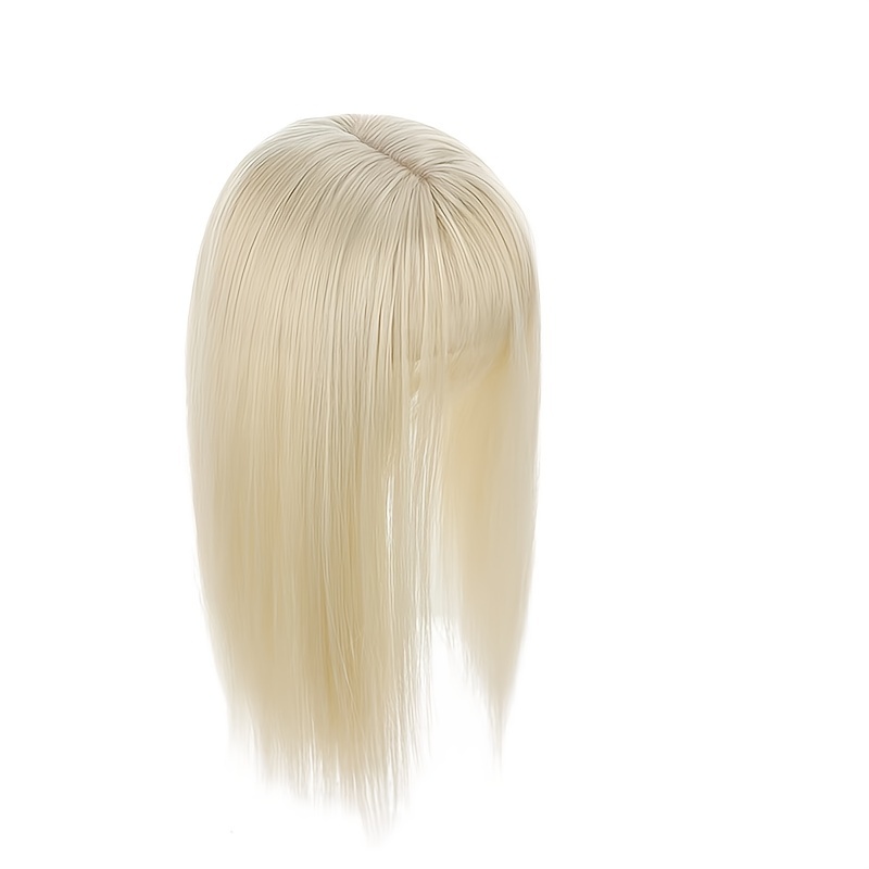 14inch hair toppers for women with thinning hair synthetic clip in hair pieces large base wiglets with bangs hair extension hairpieces synthetic straight hair pieces with bangs details 0