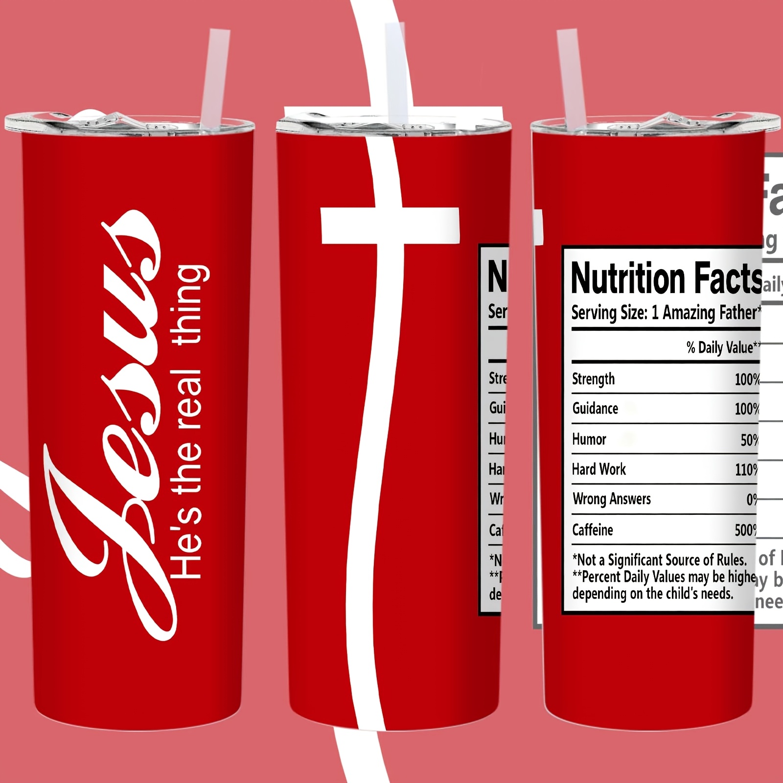 TEMU 1pc 1pcs/20oz "jesus Thing" Stainless Steel Bible Verse Water /coffee Cup With Lid - Suitable For , For Hot/ Drinks, Christmas, Travel