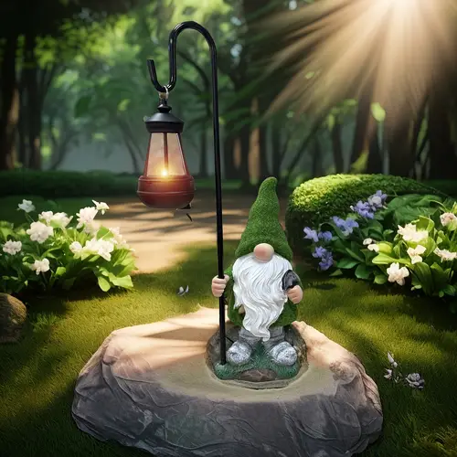 1pc solar gnome lantern green hat for solar outdoor decoration for and yard decoration