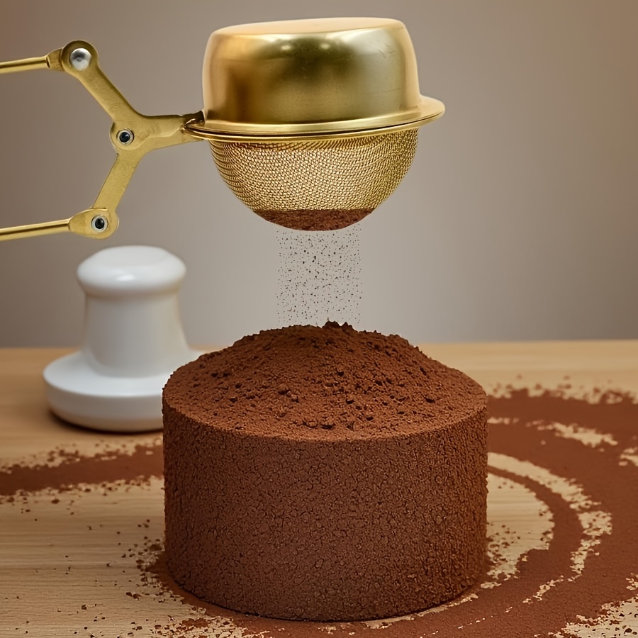 High-quality 304 Stainless Steel Golden Powder Shaker, Baking Tools, Spice Jar, Tea Infuser