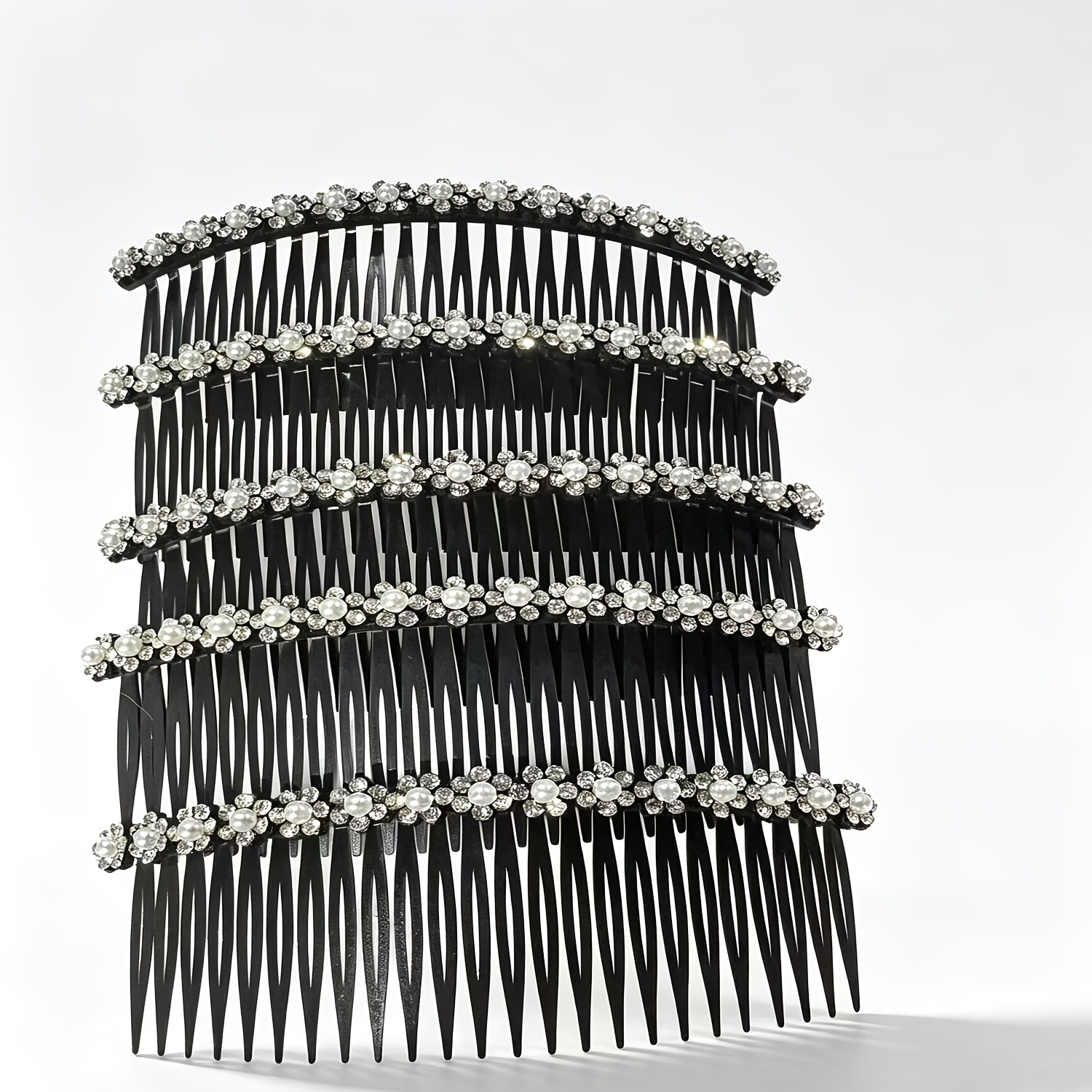 5-pack Extra Long Decorative Pearl Hair Combs, Metal Side Hair Insert Combs, Hair Tucking Comb For Daily Updo Hairstyle