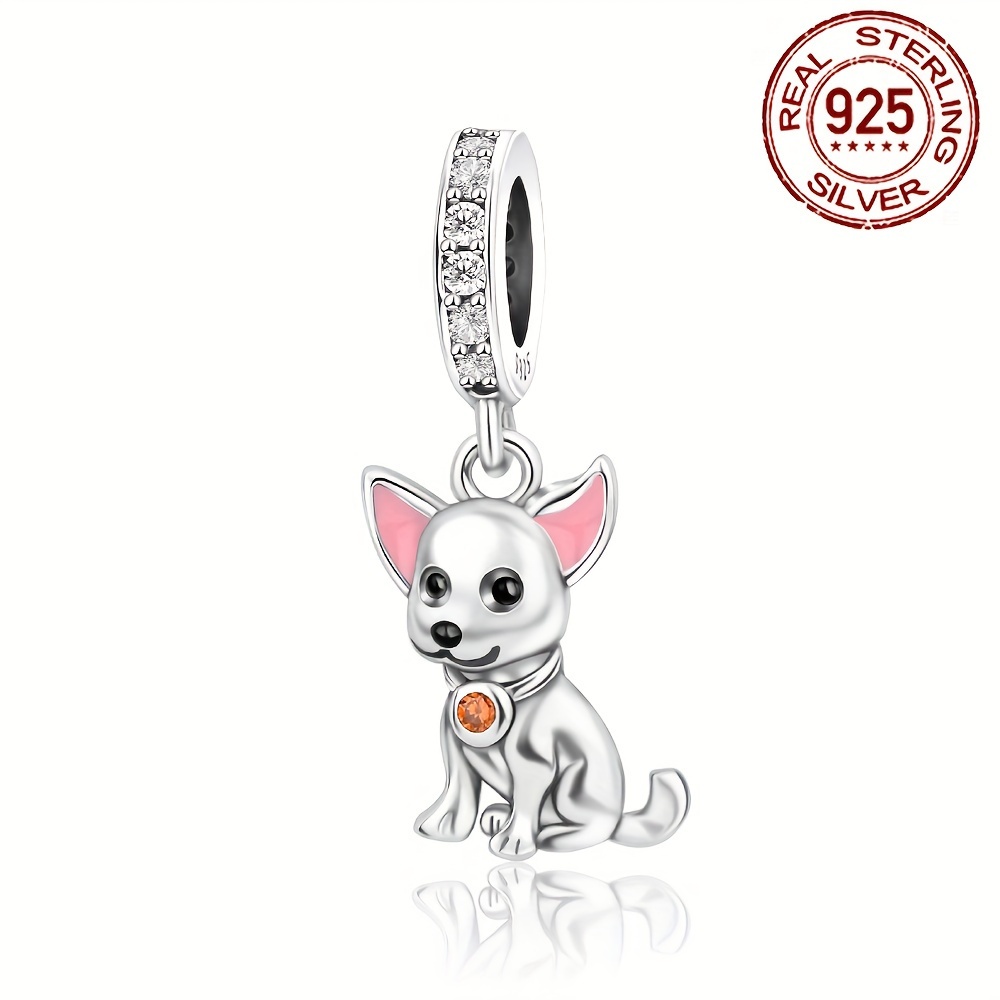 

Sterling Silver S925 Chihuahua Charm Pendant, Bead For Diy Bracelet & Necklace, Elegant Jewelry Gift For Women, Artistic Crafts & Sewing Supplies