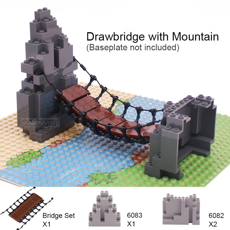 Small Grain Building Block Accessories Package Suspension Bridge Set Puzzle Model Jungle Forest Parts Compatible With 2431 6082 6083
