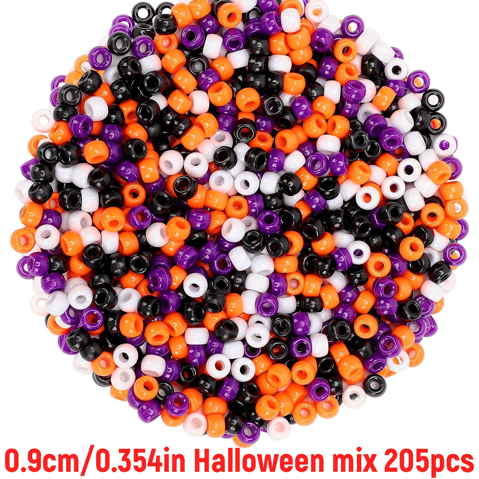 TEMU Lot de 205 perles QYWCTZ à grand trou pour la fabrication de bijoux DIY - Perles acryliques de avec trous prédécoupés, multicolores aléatoires