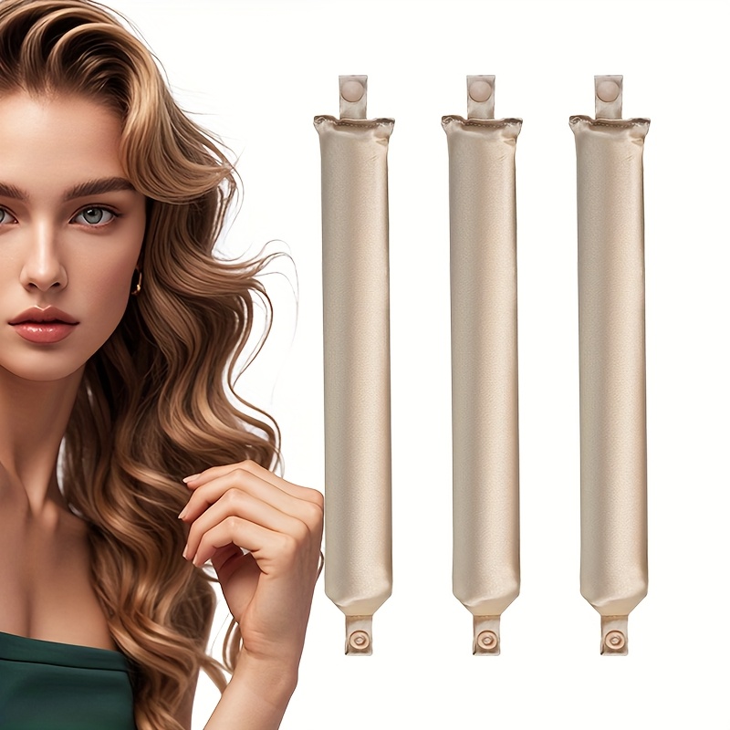 TEMU 3pcs Heatless Curling Wands - Silicone Foam, No Heat Styling Tools For Curly Hair, For Home Hair Styling, Stylish Hair Accessory | Styling |