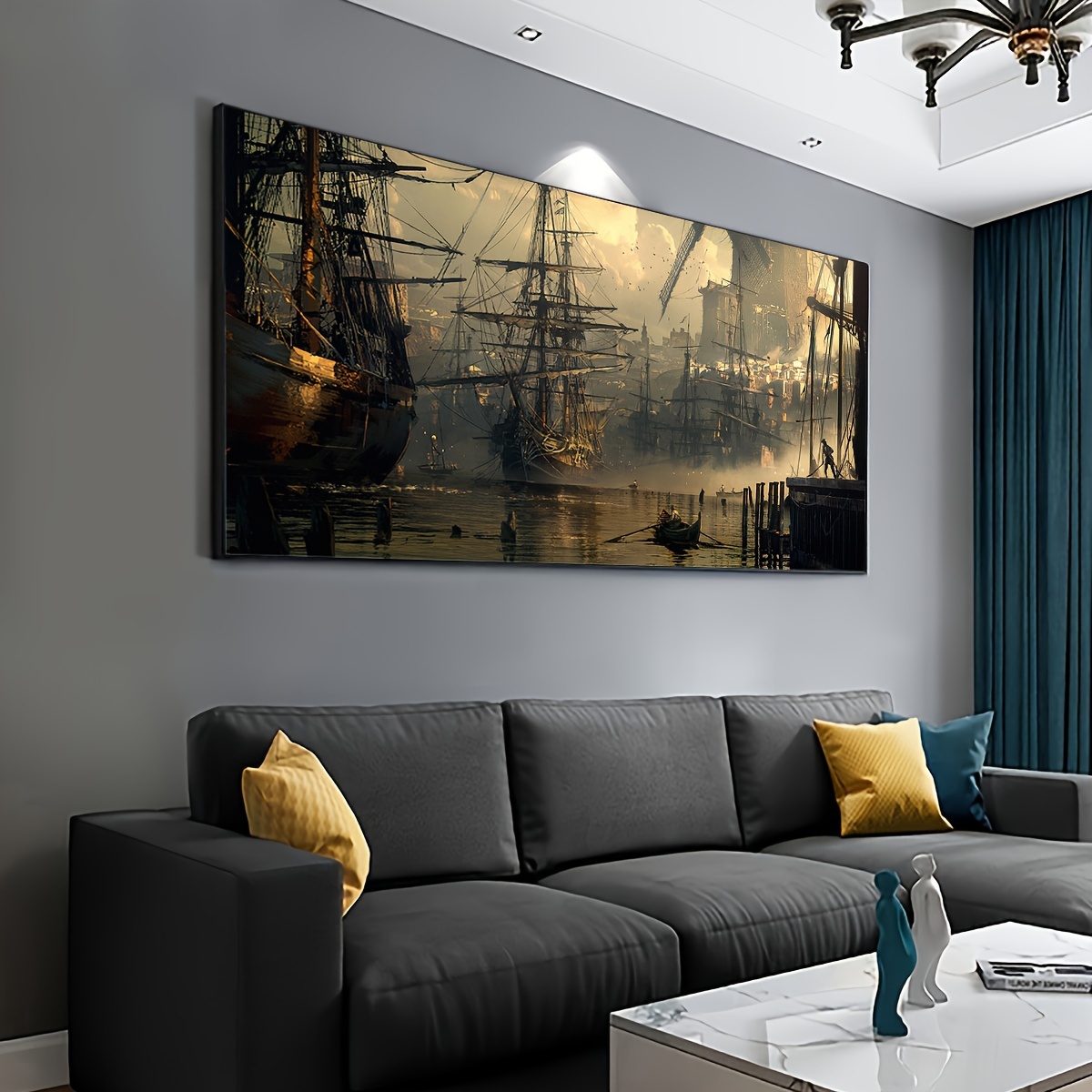 

Large Canvas Sailboat Oil Painting Print, High-quality Wall Art For Living Room, Bedroom, Bathroom, Kitchen, Office, And Coffee Shop Decor