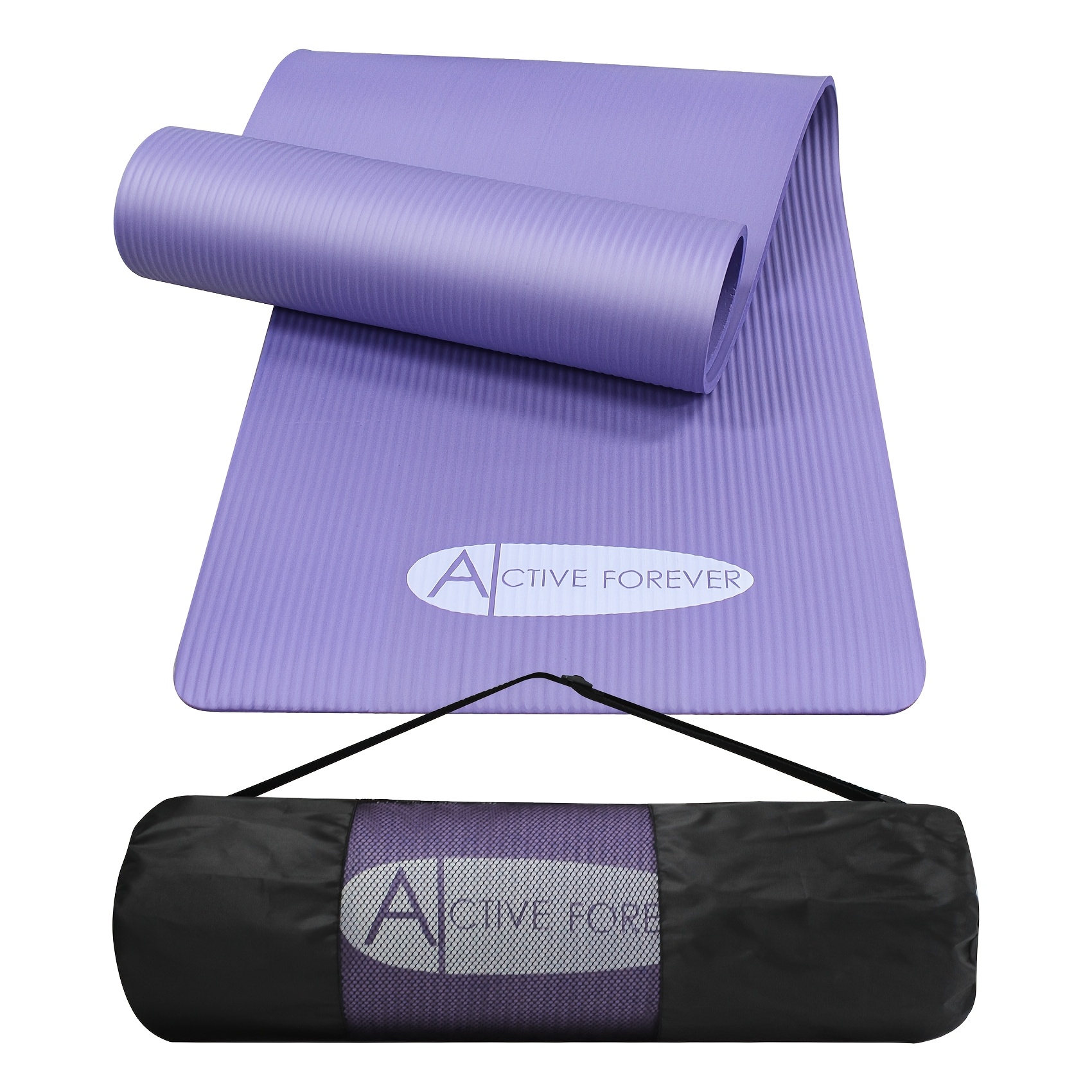 TEMU Yoga Mat For Women Men, Nbr Foam Yoga Mats For Women Men, High-density Non Slip Exercise Mat With Free Travel Carry Bag 190 X 60 X 1cm